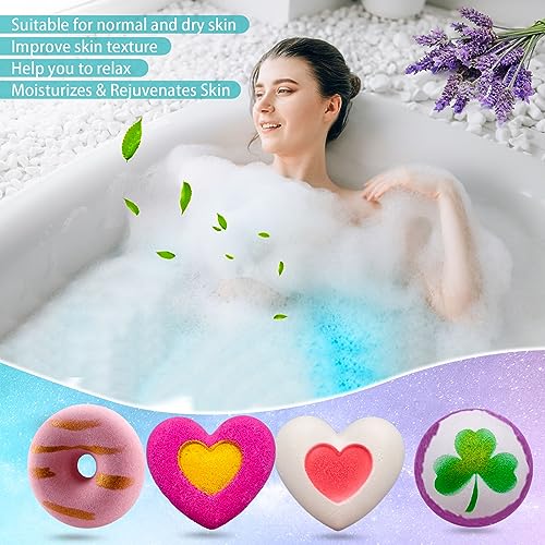 Bath Bombs for Girls - Bath Bombs, Valentines Day Gifts for Women Kids, Bubble Bath, Handmade Bath Bomb Gift Set Bathbombs Relaxing Spa Gifts Basket for Her Wife Mom Birthday