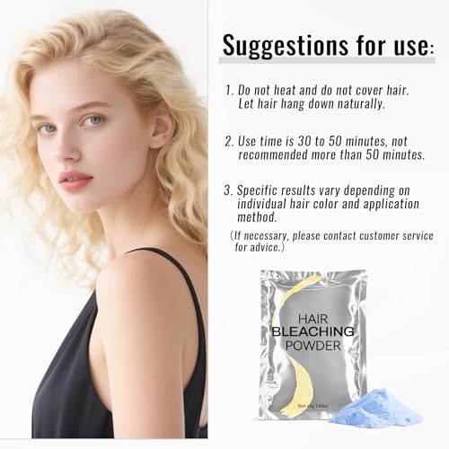 Hair Bleach Powder,High Performance Up to 8 Levels of Lift for Hair Highlights & Lightening(45g/1.59oz)