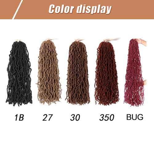 Soft Locs 24 Inch 6 Packs 108 stands Crochet Hair Faux Locs Pre-looped Super Lightweight Goddess Locs Synthetic Crochet Hair Braids For Black Women (1B, 24Inch£¨Pack of 6£©)