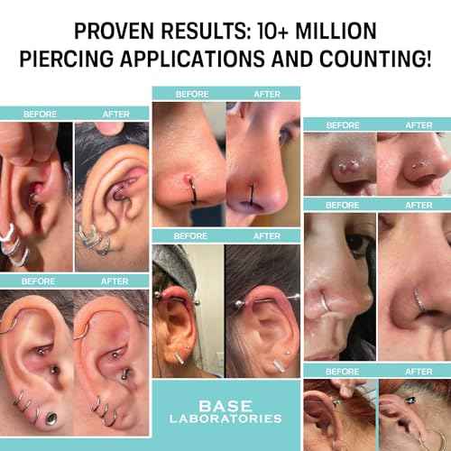 BASE LABORATORIES Piercing Aftercare Kit: Keloid & Piercing Bump Solution Oil(15ml) + Piercing Aftercare Spray (4oz) - for Keloid Bump Removal & Cleansing Soothing Piercings Before & After