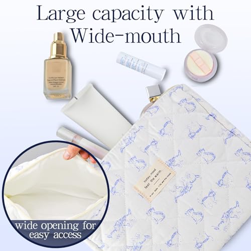 3Pcs Travel Makeup Bag Organizer, Toiletry Bag for Women, Cosmetic Bags for Women Travel Set, Cute Makeup Bags, Quilted Cosmetic Bag, Women's Quilted Toiletry Bag Storage