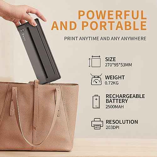 Tattoo Stencil Printer Bluetooth Thermal Wireless Portable Tattoo Stencil Transfer Machine Copier with 10pcs Transfer Paper P8008 Compatible with Android, iOS & Windows