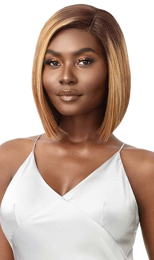 Outre Mytresses 100% Unprocessed Human Hair Custom Colored HD Lace Front Wig - LETISHA (Color:Natural Black)