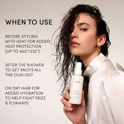 OUAI Leave In Conditioner & Heat Protectant for Hair - Prep Hair for Styling or Use as Detangling Spray to Fight Frizz & Flyaways - No Parabens, Sulfates or Phthalates (1.5 oz)