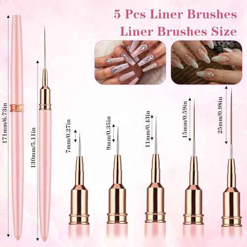 62PCS Nail Art Brushes Set Nail Art Tool Set 5Pcs Dual Tipped Silicone Dotting Sculpture Pen 5Pc Striping Liner Brush 50PCS Nails Arts Sponges with Grabbing Pen Mixing Palette Pens Holder for Manicure