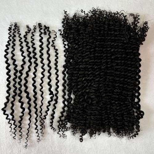 Springy Afro Twist Human Pre Separated Bulk Hair Extensions Mini Kinky Curly Twist With Extensions Crochet Braids Bundles Marley Twists Braiding Hair for Women 20 Inch 100g