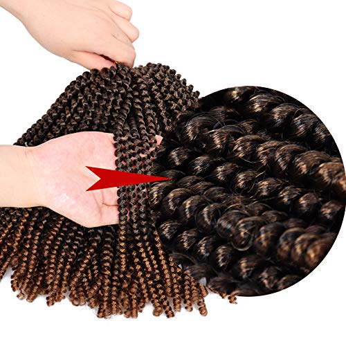6 Packs Spring Twist Braiding Hair Spring Twists Twist Hair Synthetic Fiber Fluffy Twist Crochet Braids Low Temperature Twist Crochet Hair for Women Braiding Hair(10inch,T1B/30)