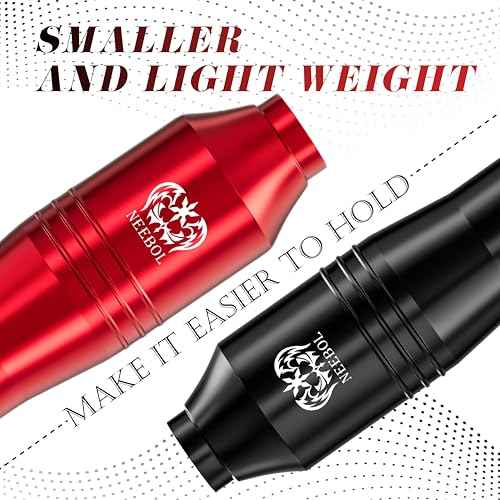 NEEBOL Wireless Tattoo Gun, Rotary Tattoo Pen, 1500mAH Battery, 10 Cartridge Needles, Digital LED Display Tattoo Accessories Complete Tattoo Machine Kit Gift for Tattoo Artists and Beginners (Red)