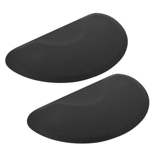 Artist hand 3 ft. x 5 ft. Barber Chair Mat Salon & Barber Shop Chair Anti-Fatigue Mats Comfort Salon Chair Mat,Black Semi Circle - 1/2 in. Thick,2 PCS
