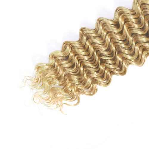 30 32 34 inch P27/613 Human Hair Bundles Blonde Deep Wave Bundles 613 Wet adn Wavy Bundle Blonde Human Hair Bundle