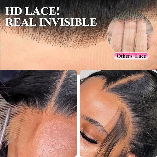 Human Hair Wig Body Wave Lace Front Wigs 180% Density 13x4 Pre Plucked Natural Hairline with Baby Hair HD Frontal Lace Wig For Women 24 inch