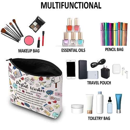 G2TUP Mail Carrier Thank You Gift Postal Worker Definition Makeup Bag Postal Worker Cosmetic Bag Mail Lady Post Office Gift (Postal Worker Definition MB)