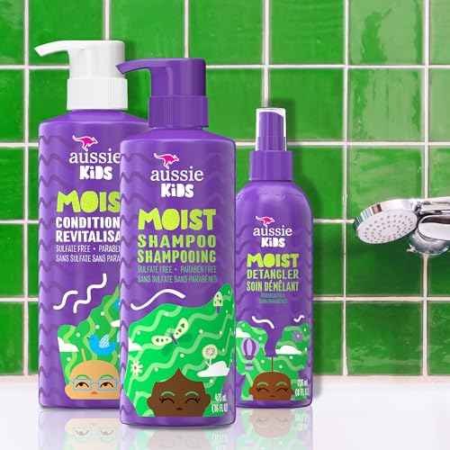 Aussie Kids Hair Care Bundle Set Including: Shampoo (16 Fl Oz), Conditioner (16 Fl Oz) & Detangler Spray (8 Fl Oz), Paraben- Freem Sulfate-Free, Dye-Free, Cruelty-Free, Tangle-Free Styling
