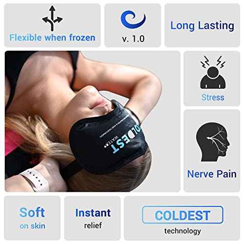 Coldest Eye Mask Cooling Gel Reusable Cold for Puffy Eyes, with Soft Plush Backing for Dark Circles, Migraine, Stress Relief