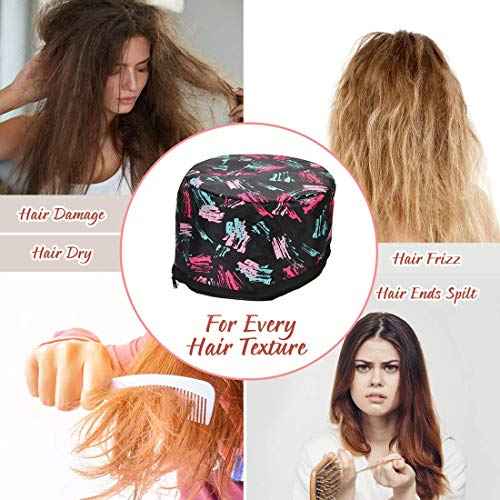Alotlucky Hair Thermal Steamer Treatment SPA Cap Nourishing Care Hat with Adjustable Temperature Control,Moisturize and Nourish, Hair Care for Home Use(Black)