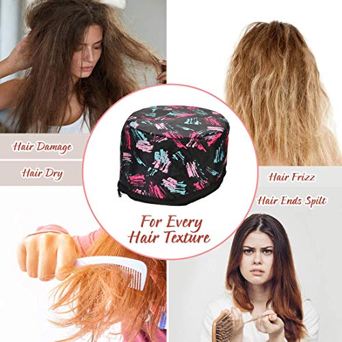 Alotlucky Hair Thermal Steamer Treatment SPA Cap Nourishing Care Hat with Adjustable Temperature Control,Moisturize and Nourish, Hair Care for Home Use(Black)