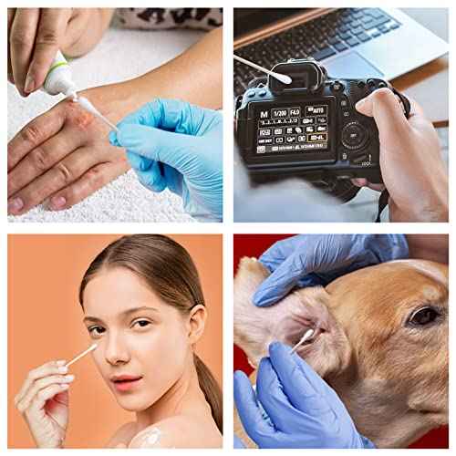 JMU Medical Cotton Swabs, Cotton Swabs with Wooden Sticks, 1000 Count