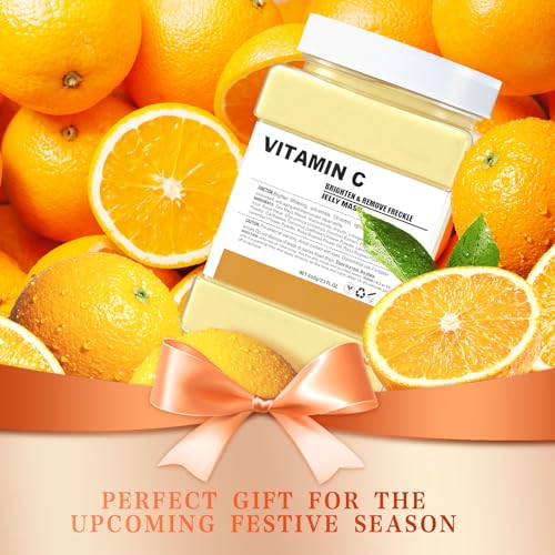 Jelly Mask for Facials Professional,Vitamin C Jelly Face Mask,Brightening & Hydrating Mask, Nourishing & Tightening, Anti-Aging & Acne Treatment, Face Skin Care Bowl Set DIY Spa 23 Fl Oz