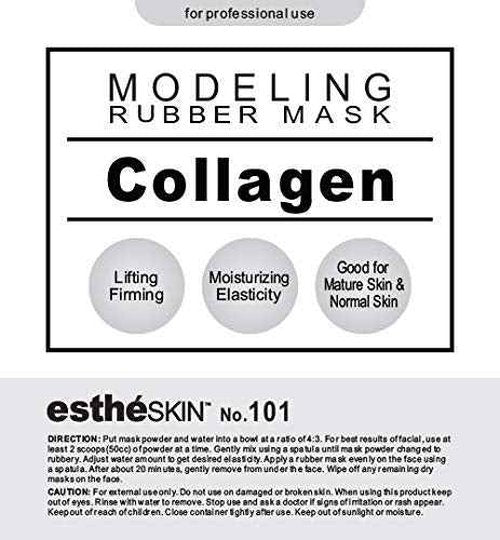 estheSKIN No.101 Collagen Peel Off Type Modeling Rubber Mask for Facial Skin Care Treatment, 35oz (2 pack)