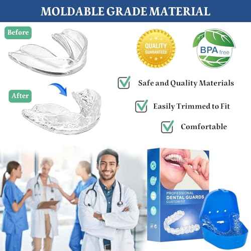 Mouth Guard for Clenching Teeth at Night, Night Guards for Teeth Grinding, Mouth Guard for Grinding Teeth at Night, Reusable Teeth Grinding Mouth Guard, Mouthguards for Grinding of Teeth (4 Piece Set)