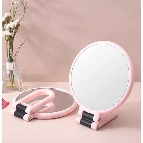 1X 5X Handheld Mirror with Handle for Travel£¬ Magnifying Mirror, Magnification, Rotation Adjustable Handle, Double Sided Folding, Mirror for Women for Eyes Makeup Travel Table Desk Shaving