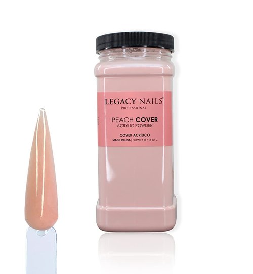 Legacy Nails Professional Cover Acrylic Powder - 1 Lb - Ideal For French Nail Art & Natural Look (COVER PEACH)