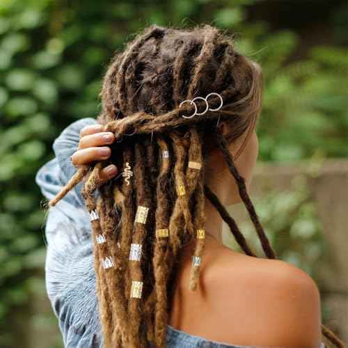 189 Pieces of Dreadlock Jewelry, Beads for Hair Braids, Hair Jewelry for Braids, Metal and Gold Braid Rings, Cuffs, and Clips for Men Women