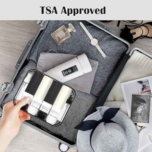 Redfly 17PCS Travel Bottles for Toiletries, TSA Approved Leak Proof Refillable Travel Size Containers, Silicone Travel Kit for Shampoo, Conditioner, Lotion & Creams Black&White