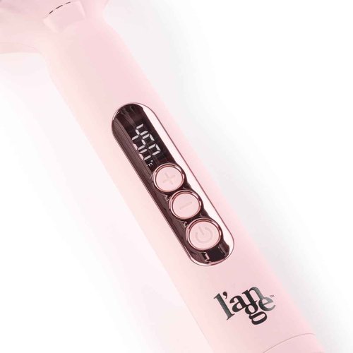 L'ANGE HAIR Le Vite Curve Ceramic Straightening Brush | Heated Straightener Flat Iron for Smooth, Anti Frizz Hair | for All Hair Lengths | Hot Styling Brush for Effortless Straightening (Blush)
