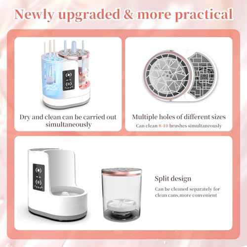 LARDERGO Makeup Brush Cleaner Machine, Ultimate Efficient Electric Automatic Cleaner and Dryer for All Types of Makeup Brushes