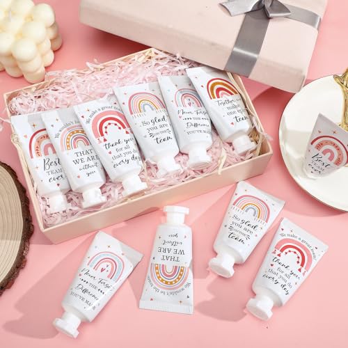 24 Pack Employee Appreciation Team Gifts Bulk Travel Size Hand Cream Inspirational Thank You Gifts Boho Rainbow Hand Lotion Bulk for Teachers Day Christmas Staff Employees Coworkers Women
