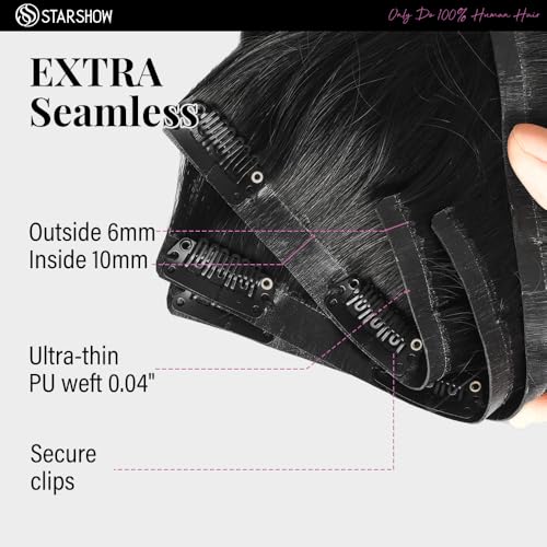 Yaki Straight Seamless Clip in Hair Extensions Remy Human Hair Extensions 1Pack 120g 7pcs Yaki Straight Clip Ins Hair Extensions Clip In Human Hair 20Inch Natural Black