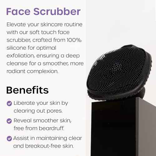 The Man Silicone Face Scrubber for Men, Exfoliating Face Massager, Flex Face Brush for Men, Removes Dead & Dry Skin, Shower Facial Cleansing Brush (Single Face Scrubber)