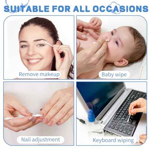 Pointed Tip Cotton Swabs, 800 Count Double Precision Tips with Paper Stick, Cotton Buds for Makeup, Personal Care, Crafts