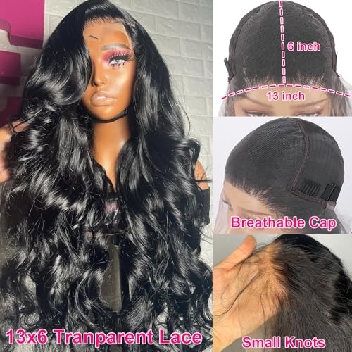 18 Inch Body Wave Lace Front Wigs Human Hair 200% Density 13x6 Lace Front Wigs Human Hair Glueless Frontal Wigs Human Hair Pre Plucked Baby Hair