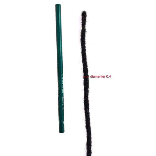 YOTCHOI Human Hair Dreadlocks Extension Handmade Locs Small Size(diameter 0.4cm) 10inch 30 Strands/pack Natural Black #1B