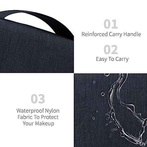 Large Capacity Toiletry Bag Travel Bag with Hanging Hook for Men and Women Waterproof Travel Cosmetic Bag Bathroom Storage Bag for Brushes Set,Full-Sized Shampoo,Toiletries,Accessories-Black