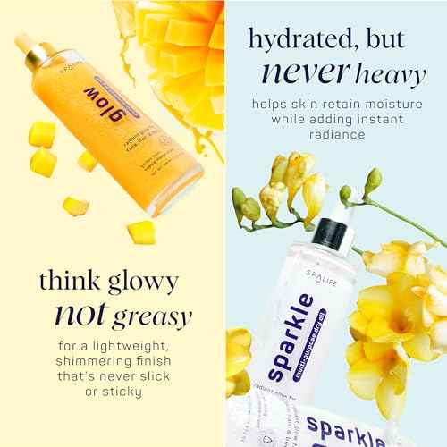 SpaLife Beauty Sparkle & Glow Body Oil Bundle ? Dry Oil Duo with Subtle & Noticeable Shimmer ? Mango & Freesia Scents ?Hydrating, Lightweight Moisture