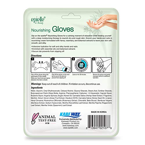 Epielle Nourishing Hand Mask 6 Pairs, Deep Moisturizing Gloves for Dry, Cracked Hands, Self Care Gifts for Women, Spa Kit, Stocking Stuffers, Thanksgiving Essentials