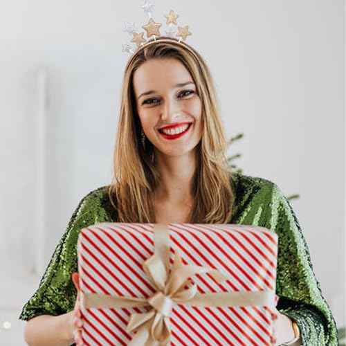Glitter Star Headband, Pentagram Headbands Christmas Holiday Festival Party Headband Hair Accessories for Women Kids Adults
