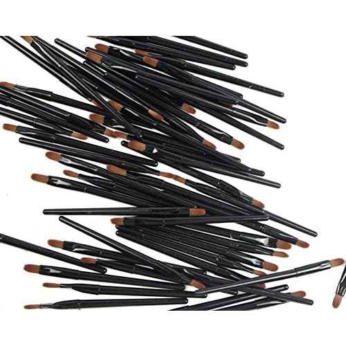 50 Pieces Lip Brushes, Pro Multifunctional Makeup Brush, Lipstick Gloss Wands Applicator Cosmetic Tool Kits, Black