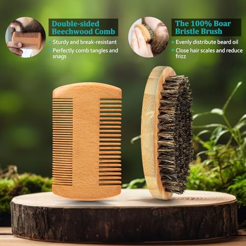 Mens Gifts - Beard Kit for Men's Self-care, Outfits Men's Grooming Routine, Anniversary | Birthday | Christmas Gifts for Men Him Husband Boyfriend Dad Son Friend Brother, Mens Stocking Stuffers
