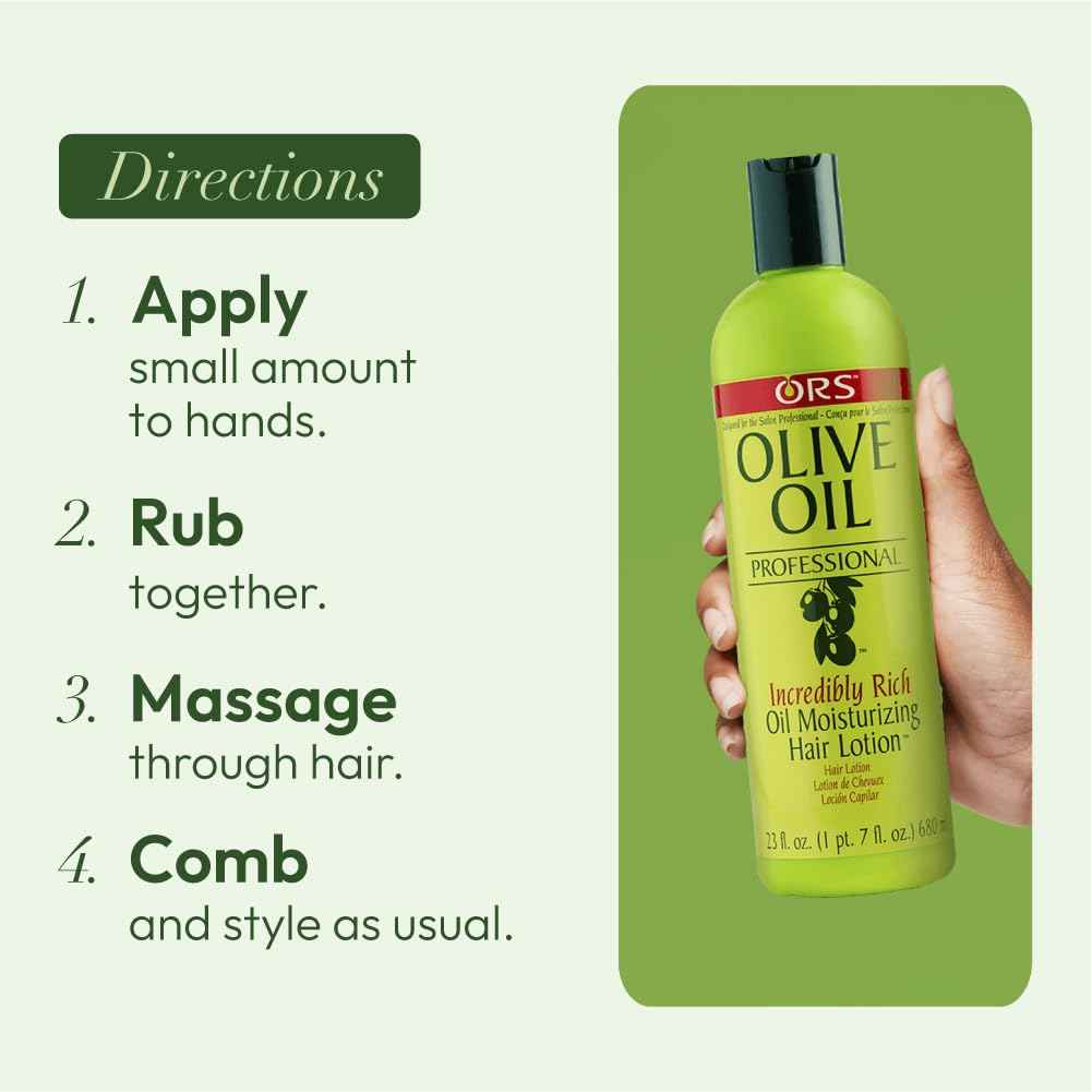 ORS Olive Oil Professional Incredibly Rich Oil Moisturizing Hair Lotion 23 Ounce (Pack of 3)
