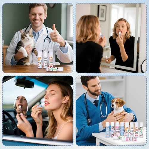 24 Pcs Vet Tech Gift Veterinary Appreciation Gifts Include Lip Balm Thank You Tag Organza Bag Veterinarian Week Gift for Veterinary Technologist Nurse Suitable Birthday Christmas Thanksgiving Gifts