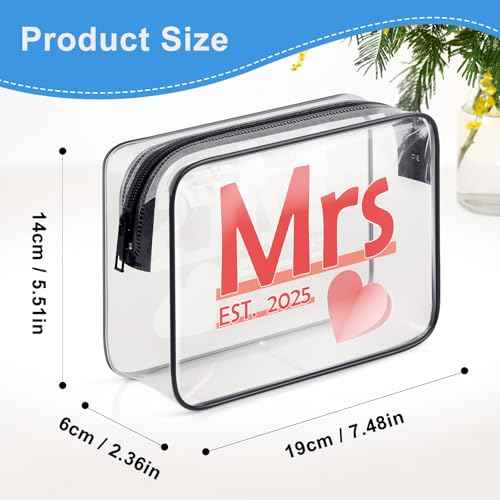 Bridal Shower Gifts for Bride Mrs Makeup Bag Bride to Be Gifts Future Bride Gift 2025 Wedding Gifts for Sister Friends Bestie Bachelorette Party Engagement Gifts Cosmetic Bag Pouch Travel Toiletry Bag