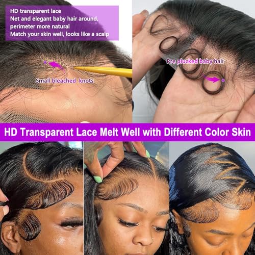 Body Wave Lace Front Wigs Human Hair 13x4 Frontal Wigs Human Hair HD Lace Pre Plucked Wigs for Women Glueless Wigs Lace Front Wigs Body Wave Wig 28 Inch