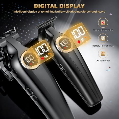 Karrte Professional Hair Clippers for Men£¬Barber Clippers and Trimmers Set£¬Electric Cordless Beards Trimmer with LED Display£¬Barber Kit and Grooming Set, Christmas Gift for Men