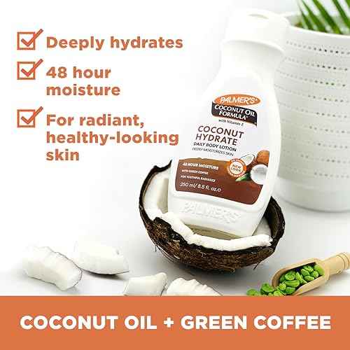 Palmer's Coconut Oil Formula Body Lotion for Dry Skin, Hand & Body Moisturizer with Green Coffee Extract & Vitamin E, Flip Cap Bottle, 8.5 Fl Oz (Pack of 1)