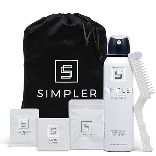 Simpler Men's Hair Color Kit - Full Gray Coverage - Natural Black & Beard Dye - Easy Application for 100% Gray Hair - Natural Black