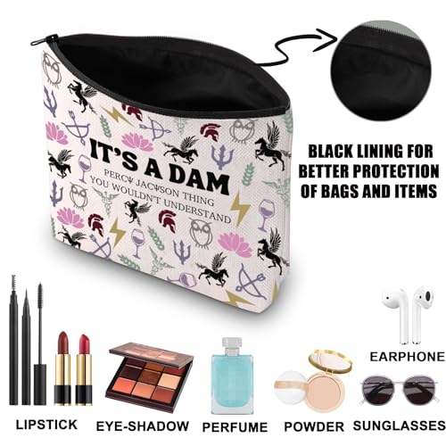 JNIAP Camp Blood Makeup Bag Camp Jupiter Gift 13 Cabins Gift I'd Rather Be In Camp Blood Zipper Pouch (It's a DAM)